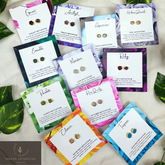 Amazing All Birthstone Stud Earring, Healing Crystal Earring, Natural Raw Gemstone Jewelry, Post Earring, Birthday Gift, Personalized Gift